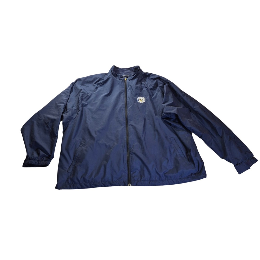 Antigua Pittsburgh Penguins Windbreaker 525103 Mens XXL Navy Blue NHL Team Gear